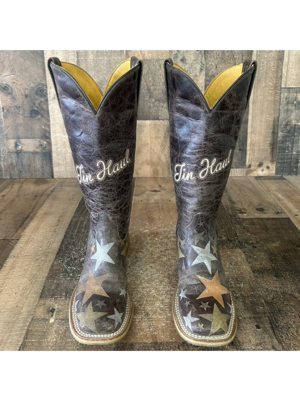 Tin Haul Hollywood Stars Square Toe Western Cowboy Boots Womens 6 B